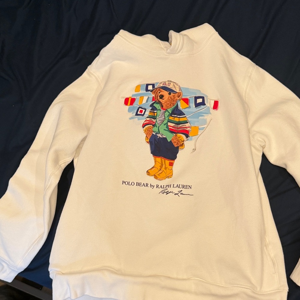 Ralph Lauren White Polo Bear Fleece